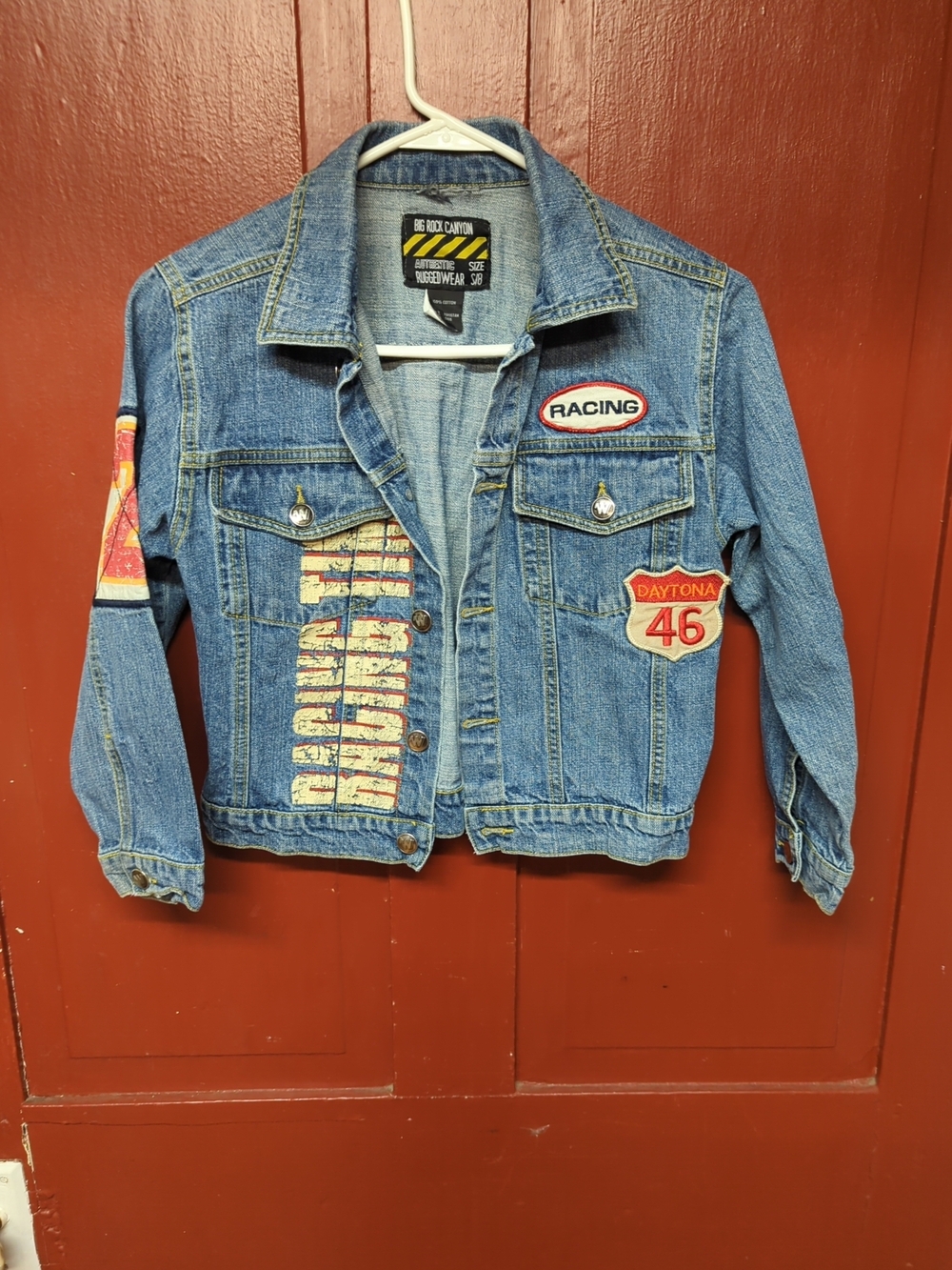 Girls' Racing Patch Denim Jacket - Blue